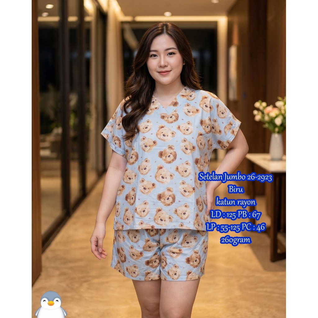 Setelan Jumbo 26-2923 Bahan katun rayon LD : 125