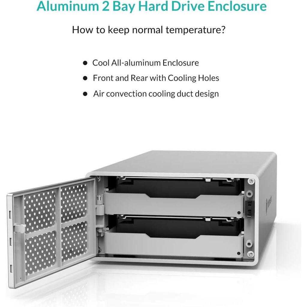 Yottamaster 2-Slot RAID Enclosure 6Gbps USB 3.0 to SATA III RAID Enclosure for 3.5/2.5" SATA HDD/SSD