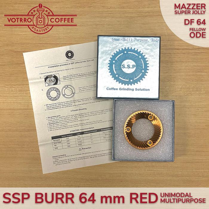 SSP Burr Grinder Mazzer Super Jolly / DF64 ukuran 64mm - Red Speed Burr Coated