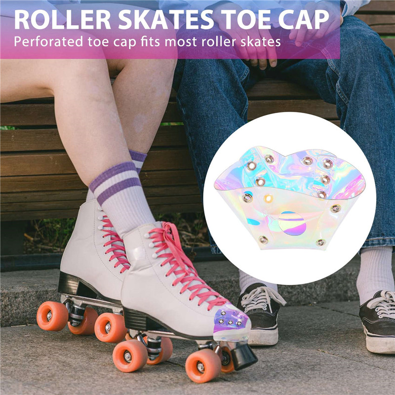 New 4Pcs Skate Toe Guards Vegan Faux PVC Roller Skate Toe Caps Shoe Shield Toe Protector Roller