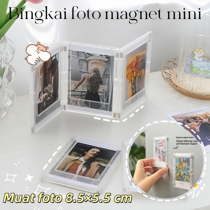 Acrylic Magnet Album Polaroid Magnetik Bingkai Foto Kreatif DIY Magnetik Bingkai Foto Kosong