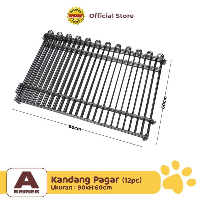 Kandang Octagon - Kandang Pagar Besi Ukuran 90x60cm isi 12pc Kandang Pagar Anjing