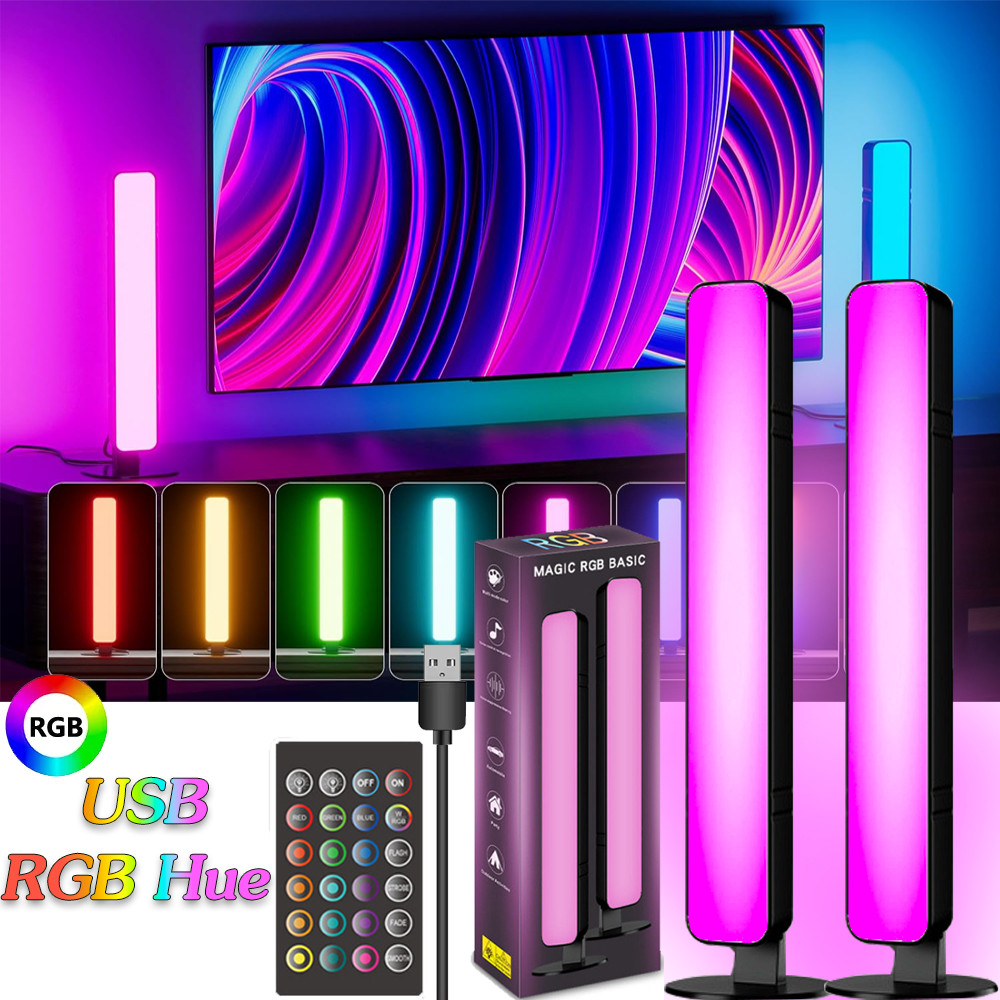 USB RGB LED Light Bars Desktop Atmosphere Lamp TV Backlights Music Sync Ambient Lamp 24Key Remote