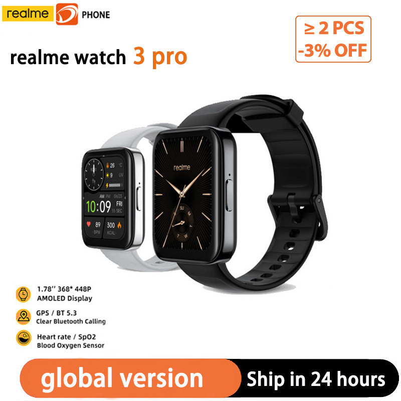 Global Version realme Watch 3 Pro Original Smart Watch 1.78"  Display GPS 10-Day Battery Life Blueto