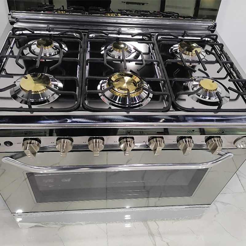 Gas Stove Wholesale Stand Alone Stainless Steel Steaming Roast Integrated Gas Cooking Stove 6 Burner