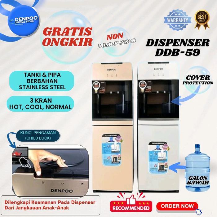 DISPENSER GALON BAWAH DENPOO DDB 59 AQUAZONE FILTER