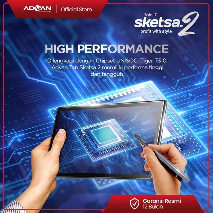 Tablet Advan Sketsa 2 Tiger T310 Android 11 Tab Sketsa 2 4GB/64GB 10"