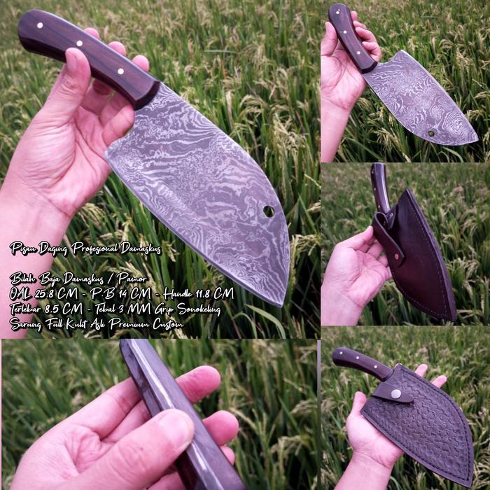 Pisau Profesional Baja Damaskus custom Best Quality