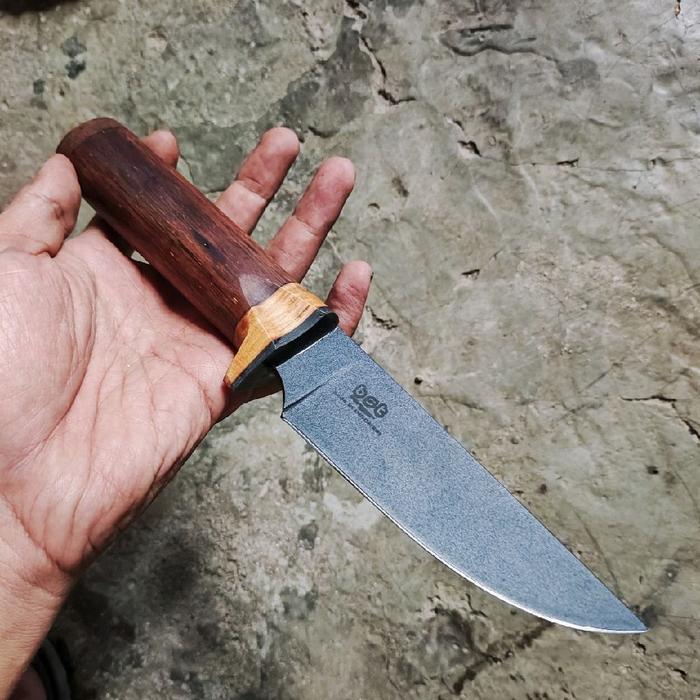 pisau seset bushcraft baja d2 powdercoating