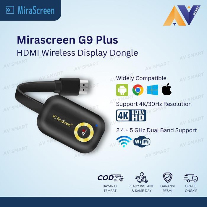 Mirascreen G9 Plus Hdmi Wireless Display Dongle Dual Band 5Ghz 2.4Ghz