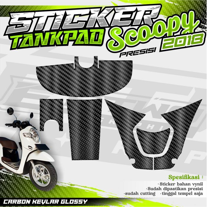 STRIPING CARBON SCOOPY 2018 PELINDUNG DASHBOARD - TANKPAD CARBON - DECKPAD CARBON SCOOPY 2018 - BODY