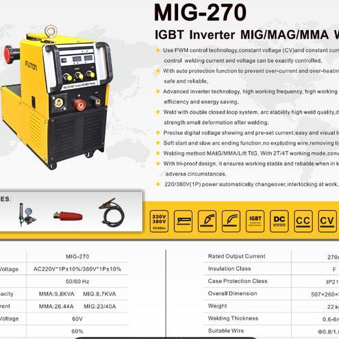 FUTON MESIN LAS MIG130 MIG200 MIG270 WELDING MACHINE - MIG130