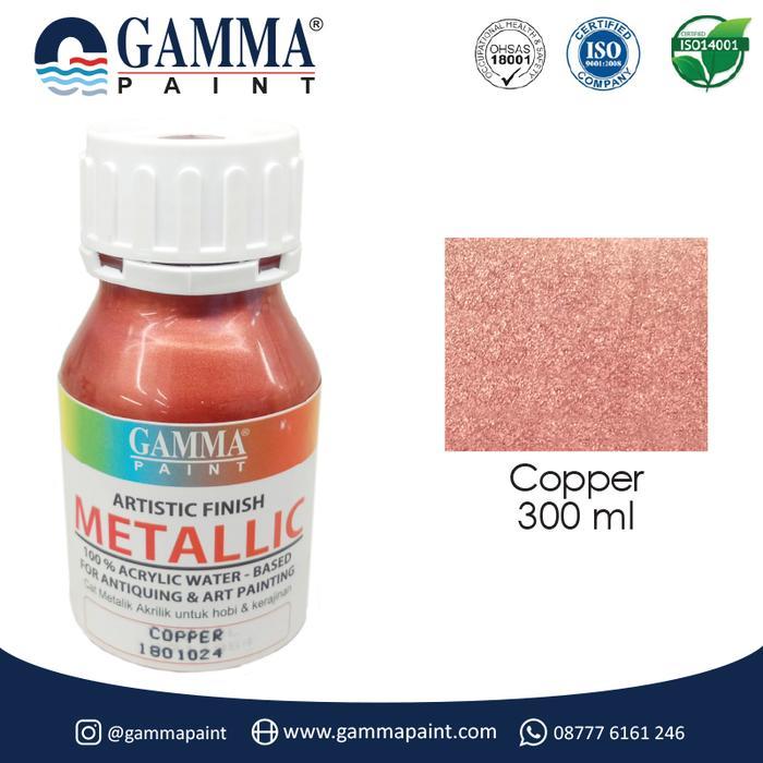 gamma Metallic Artistic Finish Acrylic Paint - Copper 300gr