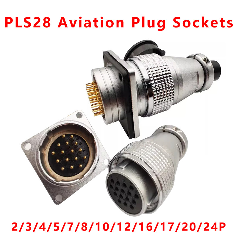 PLS28 Aviation Connector Plug, 2/3/4/5/7/8/10/12/14/16-26Pin Male & Female Socket, WS28 Industrial