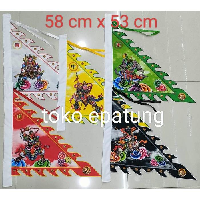 TERLARIS bendera ngoya / ngo ya / 5 jendral kun ciong - 58 x 53 cm