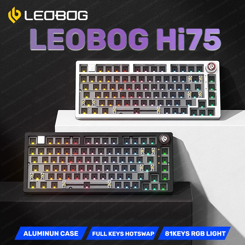 PROMO   LEOBOG Hi75 Sugar65 Custom Mechanical Keyboard Aluminum Kits Hot Swap Wired Gaming Keyboard 