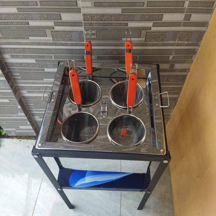 DANDANG MIE AYAM/DANDANG MIE KOCOK 4 LUBANG 1 SET MEJA BESI