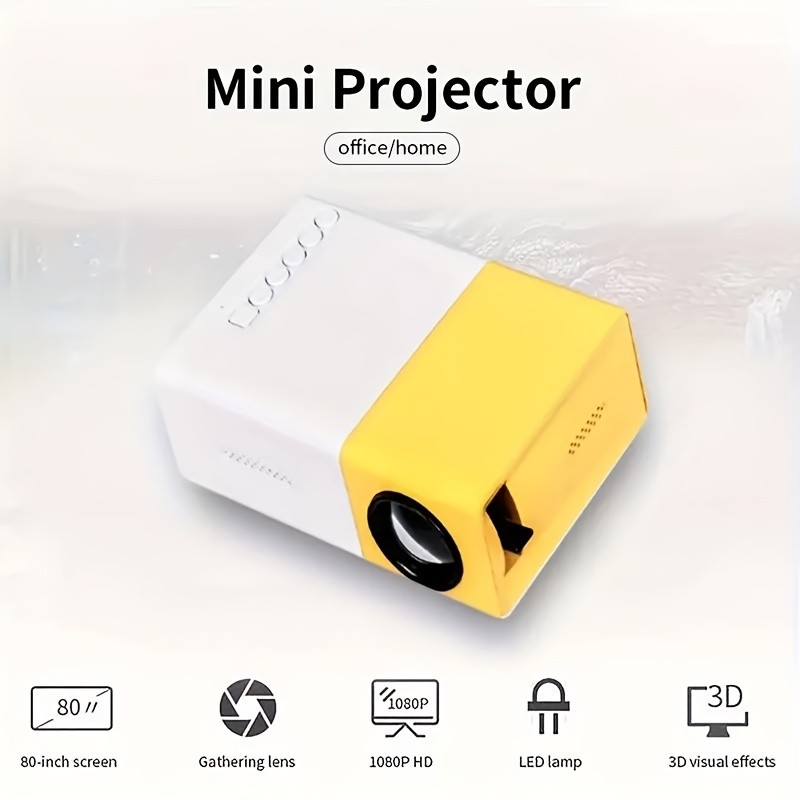 YG300 Projector Smart Home Theater HD Projector Portable Projector Mini Projector Mobile Phone