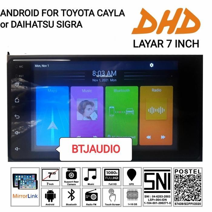 Head Unit Tape Android Oem Toyota Calya Daihatsu Sigra Layar 7 Inch