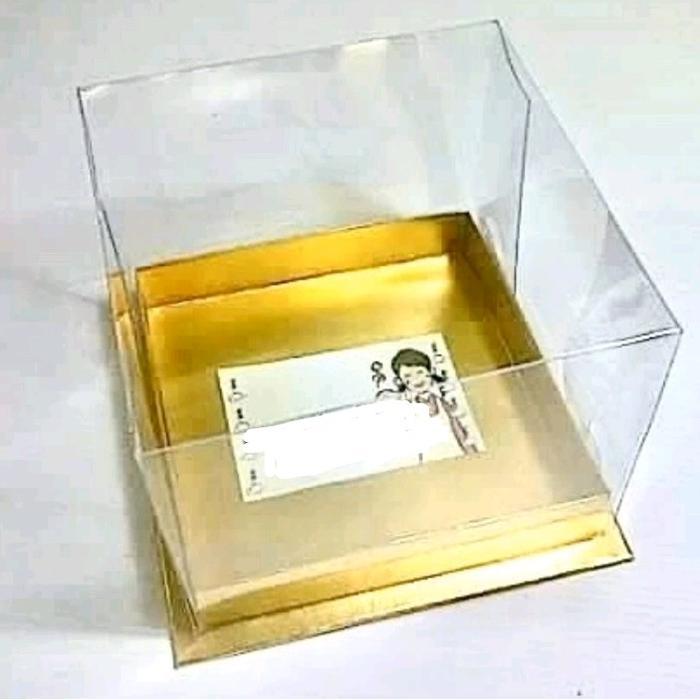 Box Gold Tutup Mika Ukuran 12x12 Tinggi Mika 10cm