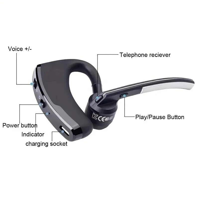 V8 Bluetooth Earphone Wireless Stereo HD Headphones V9 Bluetooth Hands In Car Kit With Mic For