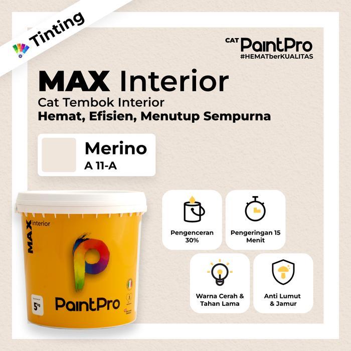 Cat Tembok Tinting Murah Berkualitas Custom 1000+ Warna Putih / White PaintPro MAX Interior 5kg 20kg