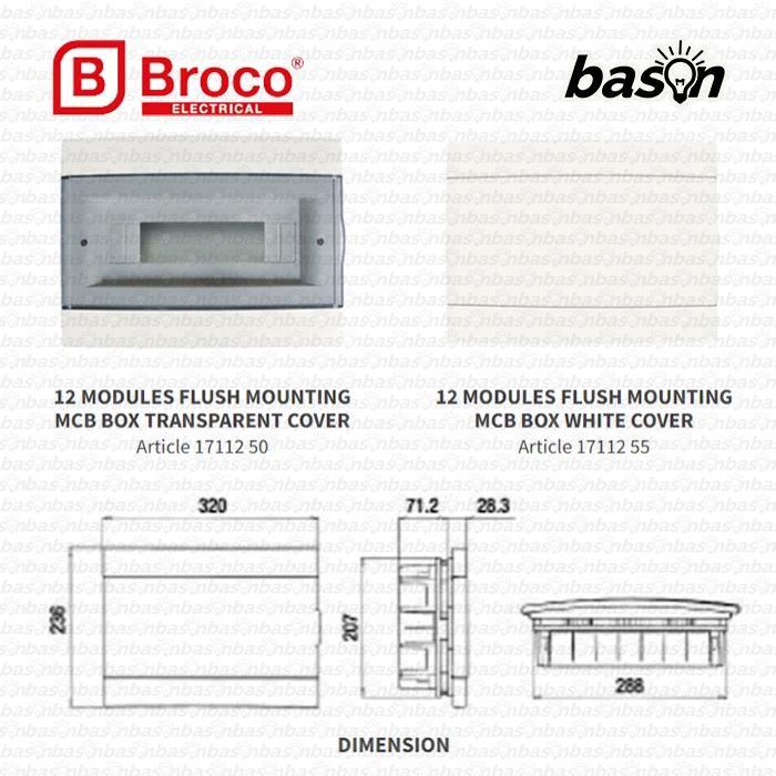 Termurah Broco Mcb Box 17112 - Kotak Mcb 12 Group Inbow - Mcb Panel Flush Mount