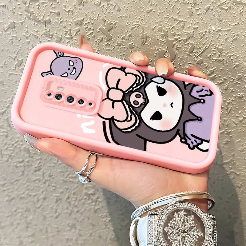 Casing Hp untuk OPPO Reno 2F Reno 2Z Case Bow Doll pink  Kasing silikon cocok pria dan wanita Cesing