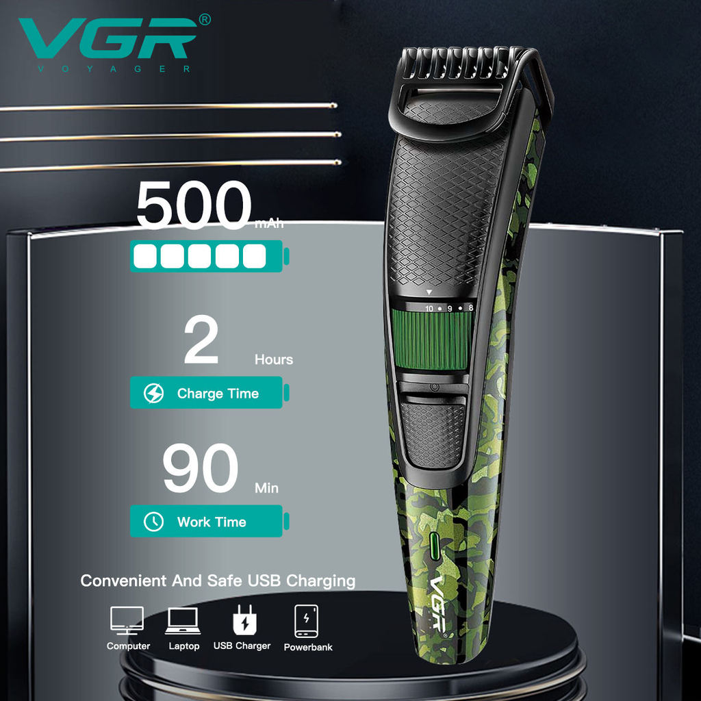 VGR 053 Hair Trimmer Adjustable Hair Clipper Rechargeable Trimmer Professional Electric Hair Clipper