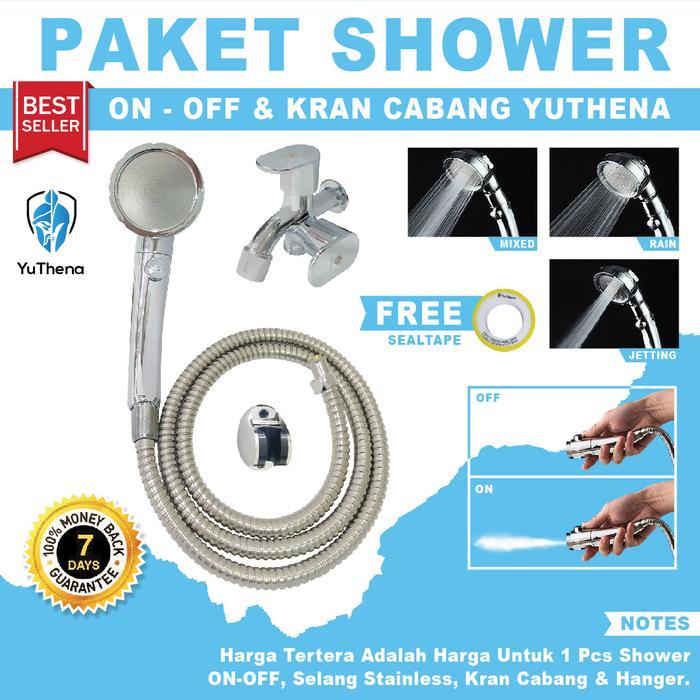 Paloma - Shower Kamar Mandi On Off Dan Kran Cabang Bundling