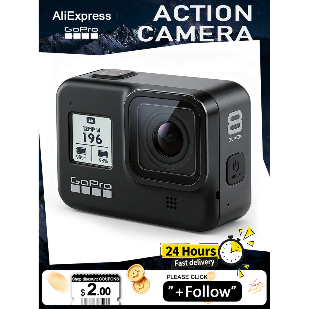 NEW GoPro HERO8 Black Action Camera Go Pro 8 HERO Camera GoPro 4K Camera HERO 8 Digital camera (Eco