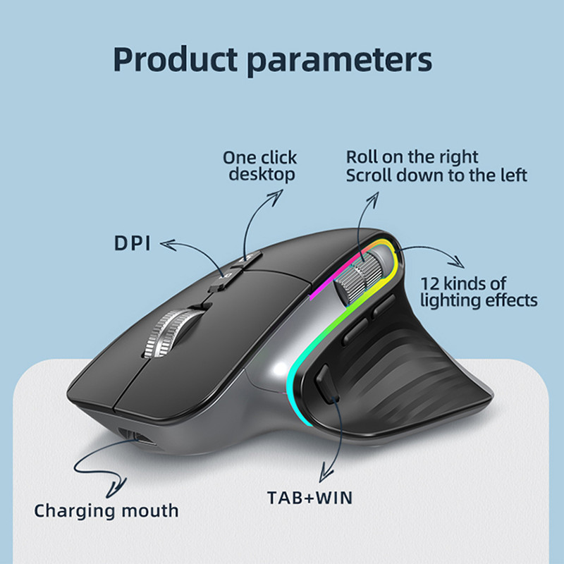 VICTSING M10 2.4G+Bluetooth wireless mouse Rechargeable office business 2.4G Wireless Ergonomic