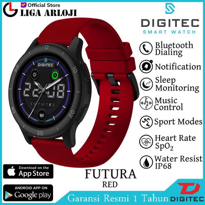 New Best Quality 100% Original Digitec Smart Watch Futura Jam Tangan Pria Digital Smartwatch Red
