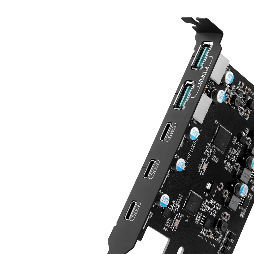 High Speed PCIe TO 7/5/4 PortS USB3.2 Gen2 Card Adapter with USB-C Type-C Type-E 19Pin Header