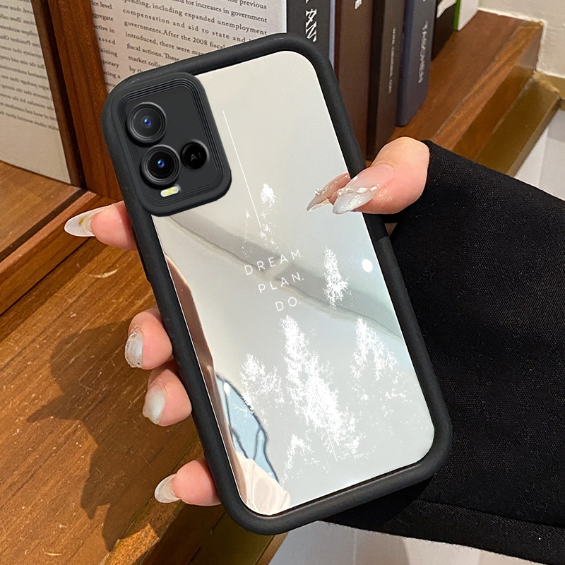 Casing Hp VIVO Y21 Y21s Y21T Y21E Y21A Y21G Y33T Y33s Case Aesthetic Style Menawan Cermin Kasing sil