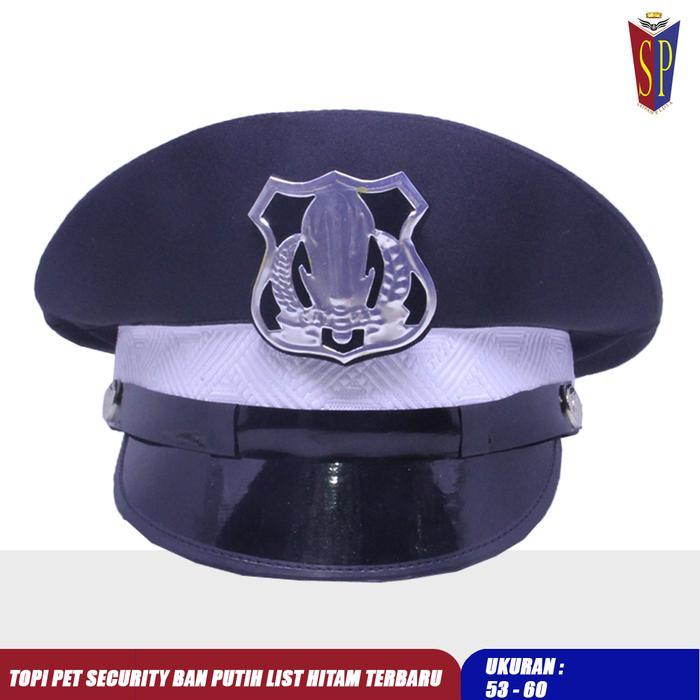 Topi Pet Satpam Coklat Baru - Topi Pet Security Coklat #Gratisongkir