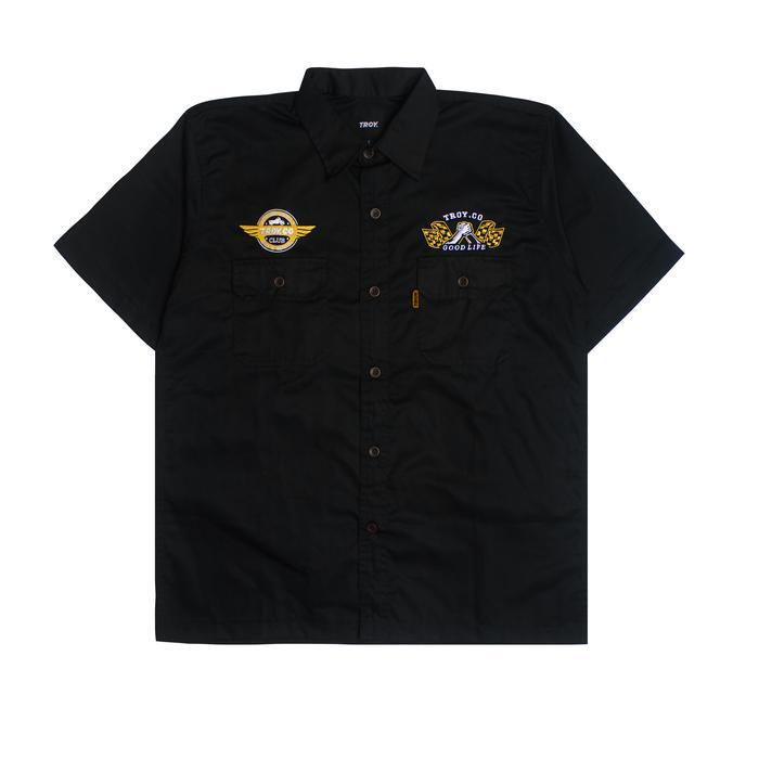 ORIGINAL Troy Company Workshirt Workwear Engineers Black Dore Gufo - Kemeja Workshirt Pria Hitam WS