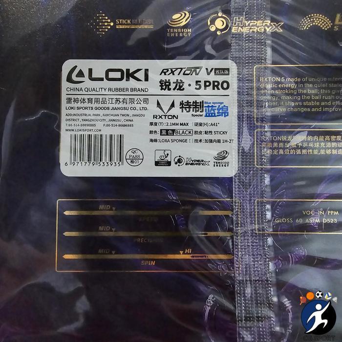 Karet Pingpong Loki Rxton 5 Pro Blue Sponge