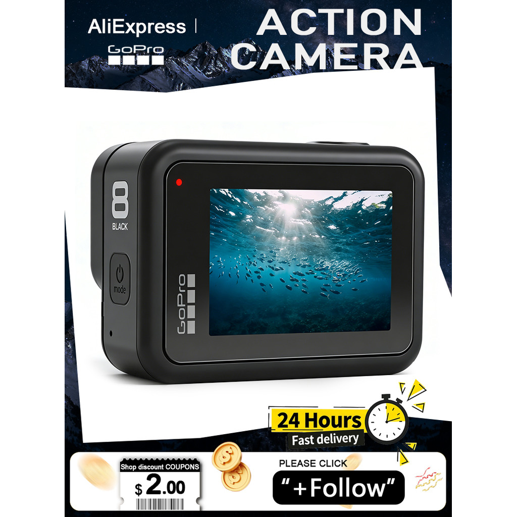 NEW GoPro HERO8 Black Action Camera Go Pro 8 HERO Camera GoPro 4K Camera HERO 8 Digital camera (Eco