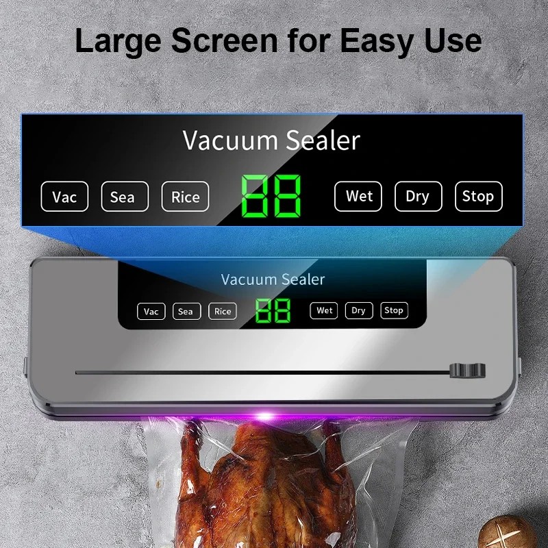 Xiaomi Electric Vacuum Sealer Machine Dry/Wet Food Packaging Vacuum Sealing Bags Food Storage Vacuum