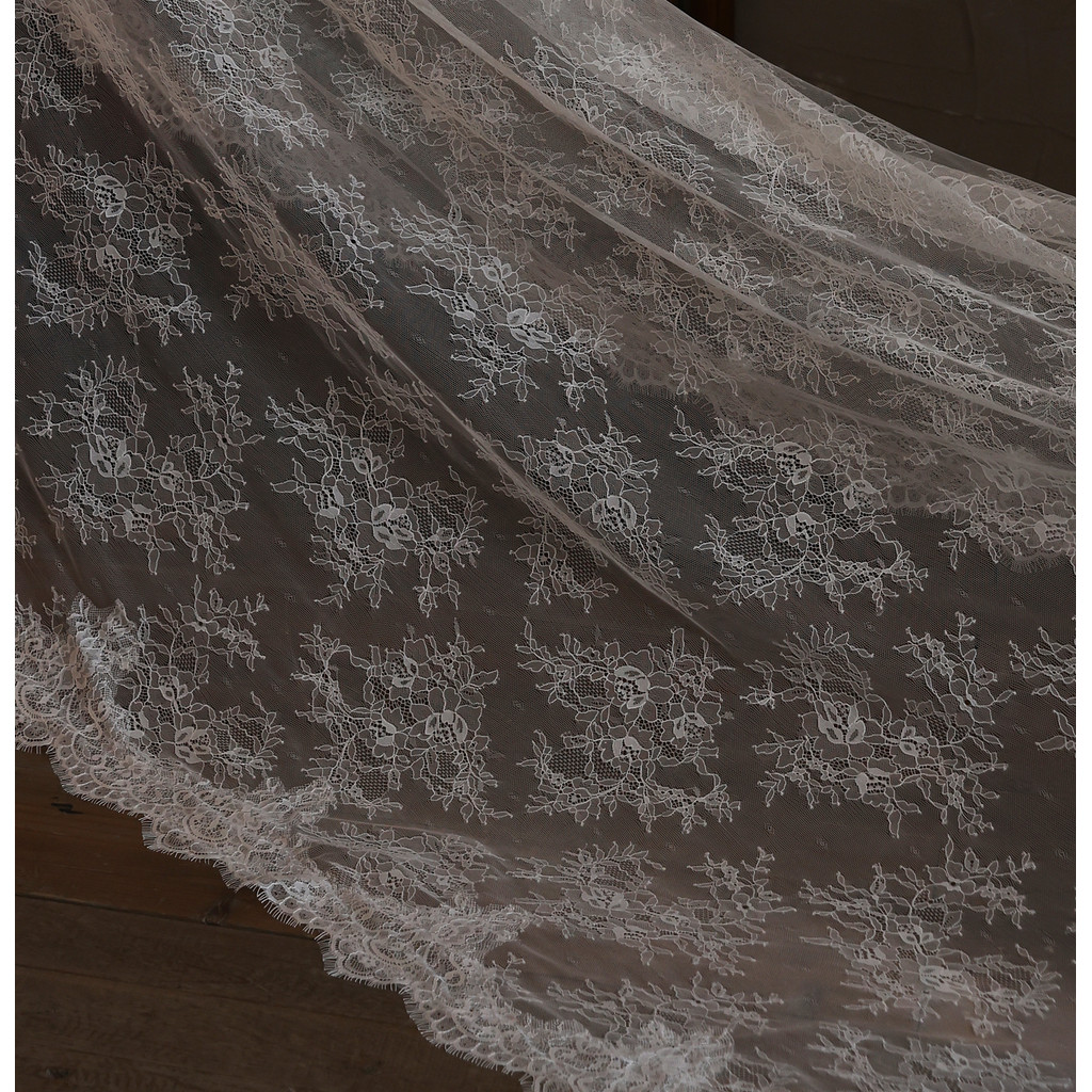 V528 Long Luxury Veil Headdress Fairy Long Tail Bridal Wedding Veil White Lace bridal headdress