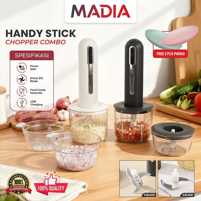 Panasonic - Chopper Penggiling Daging Elektrik Blender Bumbu Multifungsi 4 In 1 Chopper Penghalus