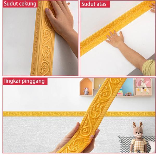 "New" Wall Border List / Wallborder Foam 3D 2.3Meter /Walpaper List Foam Stiker/ LIST DINDING 3D