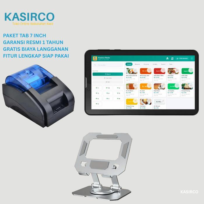 Alat Kasir Mesin Kasir Android 7 Inch Segala Jenis Usaha  Siap Pakai Bergaransi - Tanpa Laci - Resto