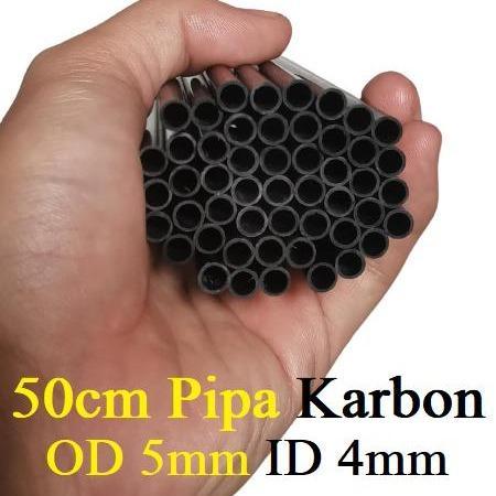 50CM PIPA KARBON CARBON TUBE 5X4MM OD 5MM ID 4MM 5X4 MM DIAMETER 5MM