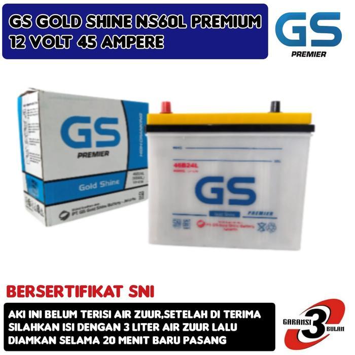Aki Mobil Grand Livina/Corolla Series/Honda City Gs Goldshine Ns60L Premium 45 Ampere