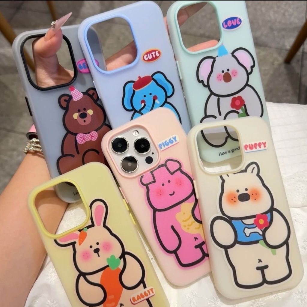 Lucu 2 In 1 Kartun Case Iphone 17 Pro Max 16 Pro Max 13 11 15 14 12 Pro 16 Plus Case