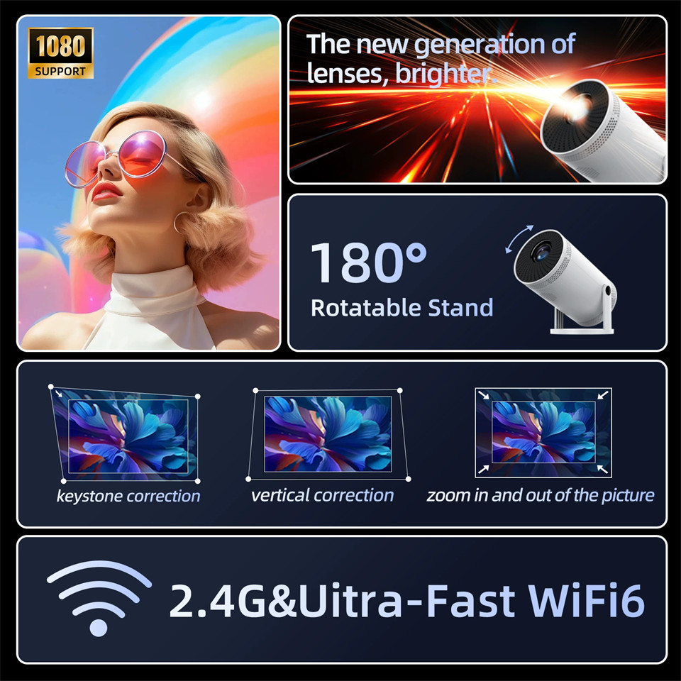 Home theater outdoor portable projector Transpeed Android 11 260ANSI projector Allwinner 713 1280 *