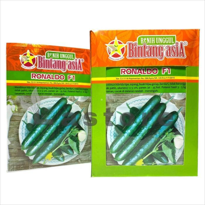 Koralineshop Benih Mentimun Timun Jepang Ronaldo F1 Isi 20 Gram Cap Bintang Asia Benih