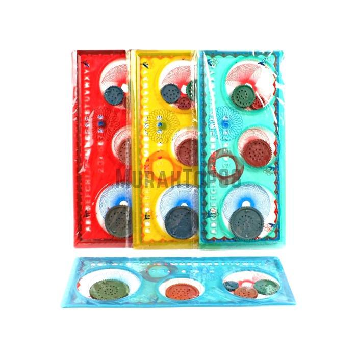 Penggaris Rotary Garisan Rotary Patern Bunga Penggaris Rotari Kembang Patern Design Set Penggaris